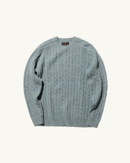 Beams Plus - Pull torsadé - Bleu - allanjoseph