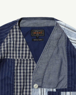 Beams Plus - Engineer Jacket Patchwork - Indigo - allanjoseph