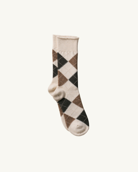 Yahae - Chaussettes Argyle - Ecru - allanjoseph