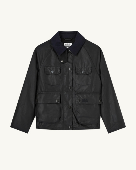 Barbour x A.P.C - Spey Wax Jacket - Dark Navy - allanjoseph