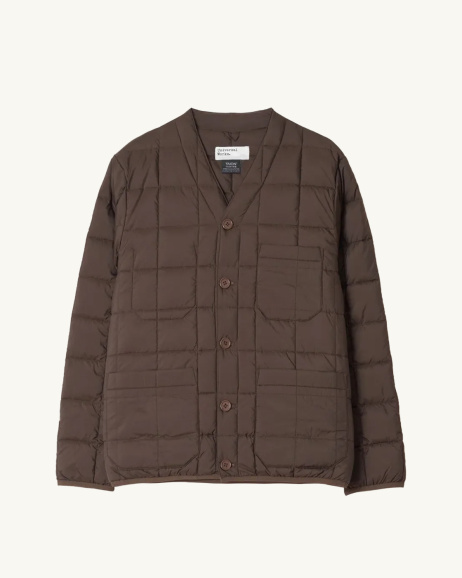 Universal Works X Taion - Quilted Down Jacket – Brown – Unisex - allanjoseph