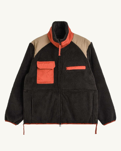 Taion - Military Fleece Jacket - Dark choco - allanjoseph