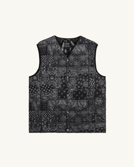 Taion - Doudoune sans manche Bandana - Noir - Unisexe - allanjoseph