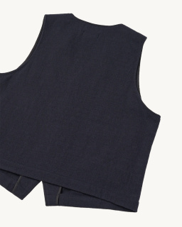 Universal Works - JJ Waistcoat - Dark Navy - allanjoseph