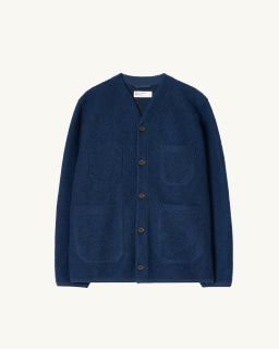 Universal Works - Cardigan en laine polaire - Indigo - allanjoseph
