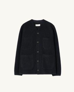 Universal Works - Cardigan en laine polaire - Navy - allanjoseph