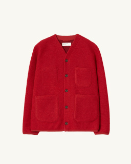 Universal Works - Wool Fleece Cardigan - Red - allanjoseph