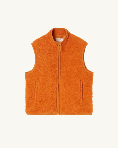 Universal Works - Artic Fleece Hep Mountain Gilet - Orange - allanjoseph