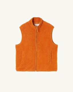 Universal Works - Artic Fleece Hep Mountain Gilet - Orange - allanjoseph