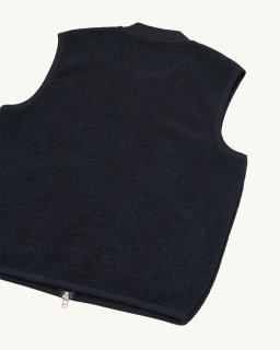 Universal Works - Wool Fleece Waistcoat - Navy - allanjoseph