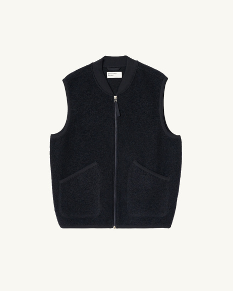 Universal Works - Gilet en laine polaire - Navy - allanjoseph