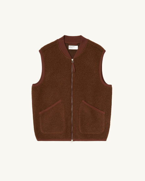 Universal Works - Gilet en laine polaire - Marron - allanjoseph