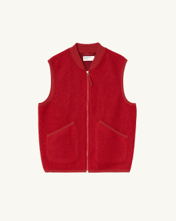 Universal Works - Wool Fleece Waistcoat - Red - allanjoseph