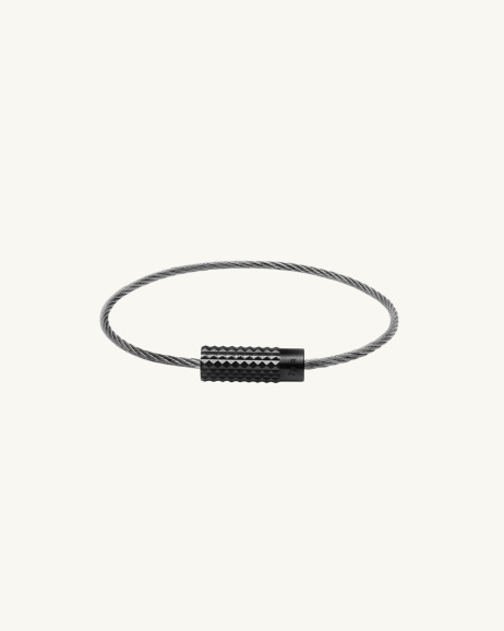 Le Gramme - Bracelet câble 7G noir céramique guilloché - allanjoseph