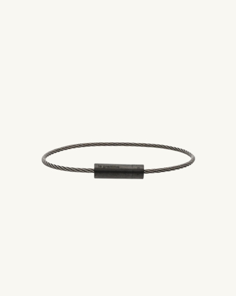 Le Gramme - Cable Bracelet 5 g Black Brushed Ceramic - allanjoseph