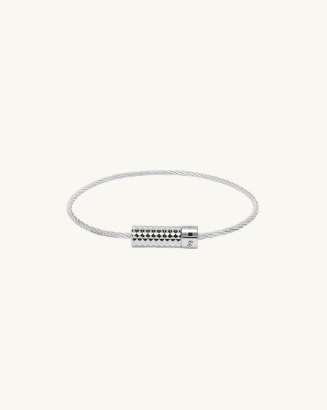 Le Gramme - Bracelet Câble Guilloché Pyramide le 9 g - argent poli - allanjoseph