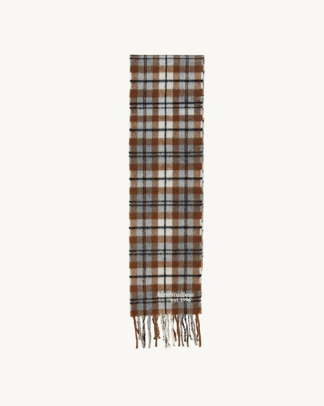 Acne Studios - Écharpe à carreaux - Camel - allanjoseph