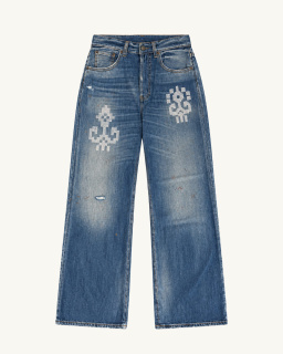 Acne Studios -  2021F Embroidered Jeans - Blue - allanjoseph