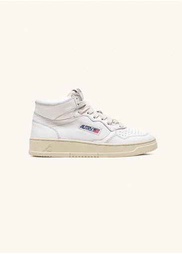Medalist mid cuir blanches