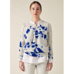 Suzusan - Pull en cachemire dye bleu - allanjoseph
