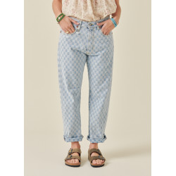 Jean Boyfriend Check - Light Blue - allanjoseph