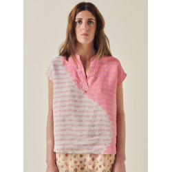 Suzusan - Pink linen blouse - allanjoseph
